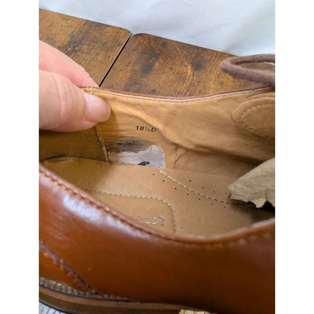 Joseph Abboud Mens Brown Leather Lace-Up Oxford Dress Shoes Size 10 1/2D